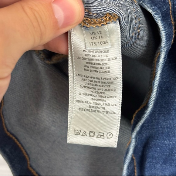 Free People Crvy Lennox Denin Romper Shortsuit Size 12 - Picture 9 of 11